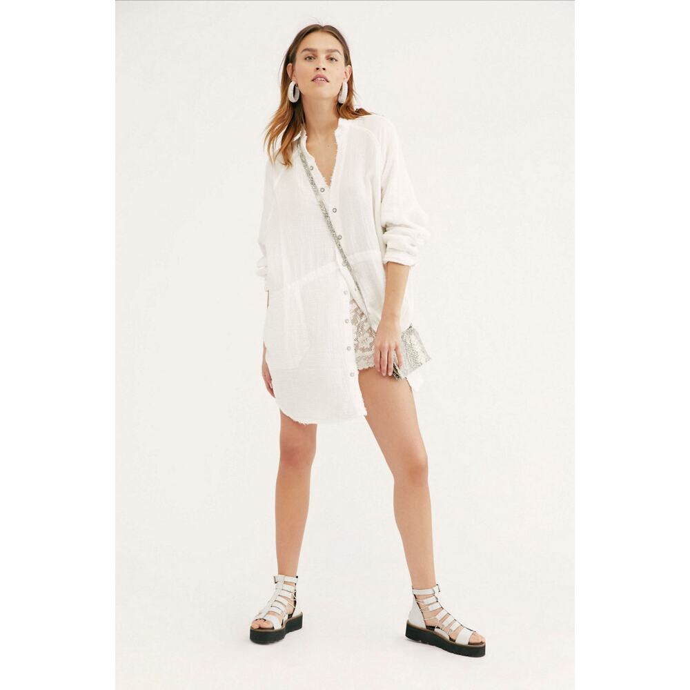 Free People - We The Free Summer Daydream Buttondown - Large - White - Picture 4 of 12